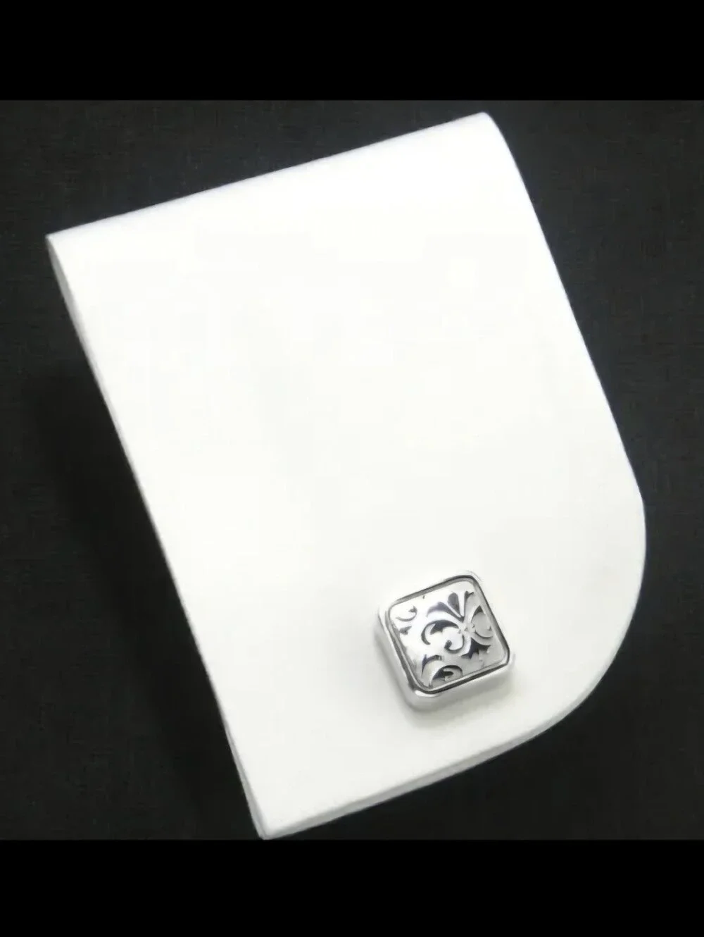 Silver Fleur-de-Lis Stainless Steel Cufflinks for Men